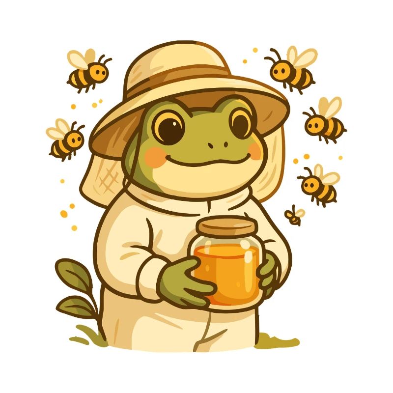 Imker Frosch mit Honigglas – Bee Frog
