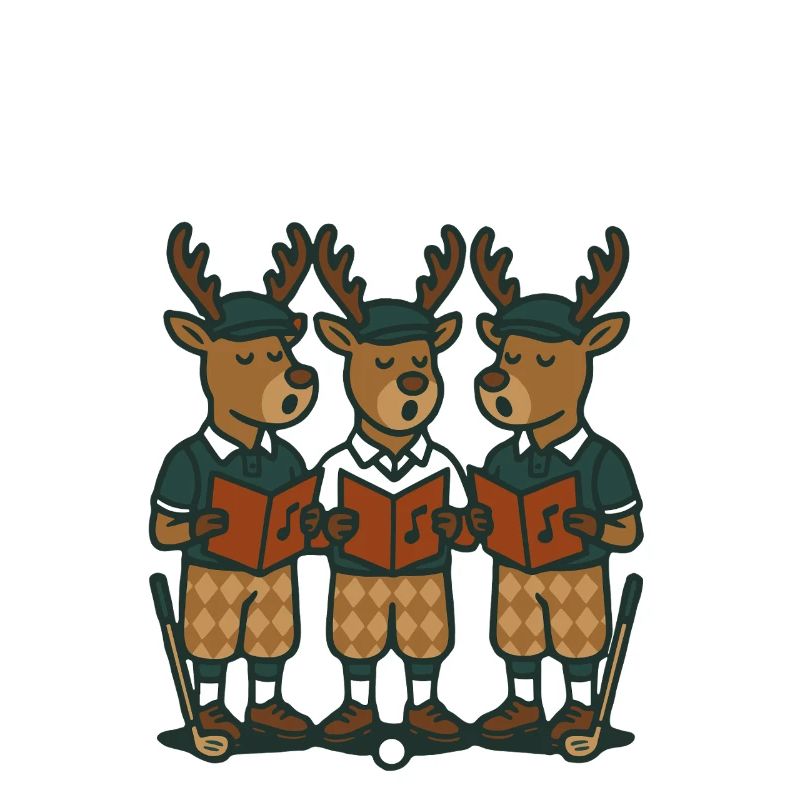 Fa La La La Fore Funny Golf Christmas Reindeer
