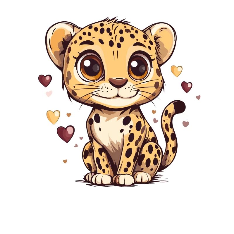 Cute leopard boy heart design