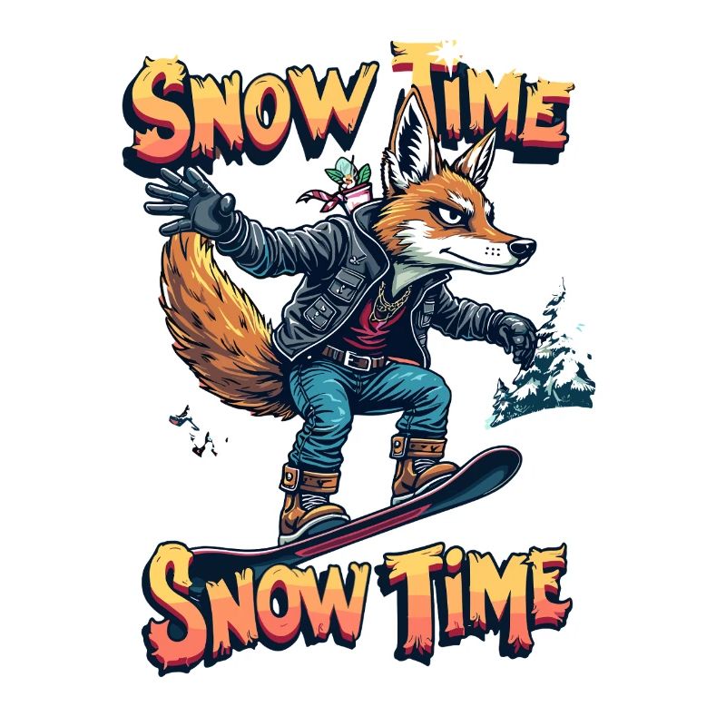 Snow Time Abenteuer mit Snowboard Fuchs im Winter