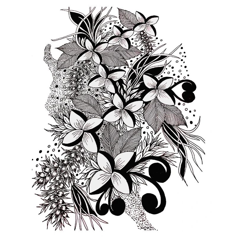 Lignes de fleurs monochromes