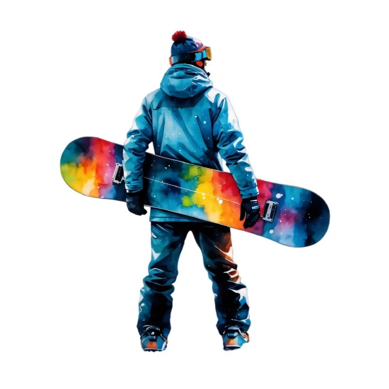 Farbexplosion Snowboarder