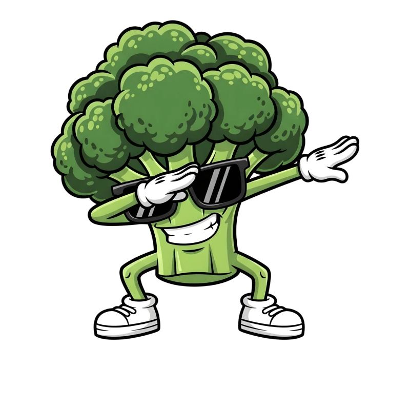 Brocoli Danseur Cool avec Lunettes
