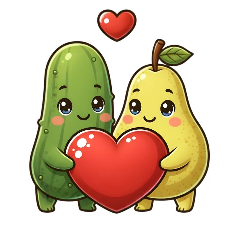 Hearts Fruit Cucumber Pear