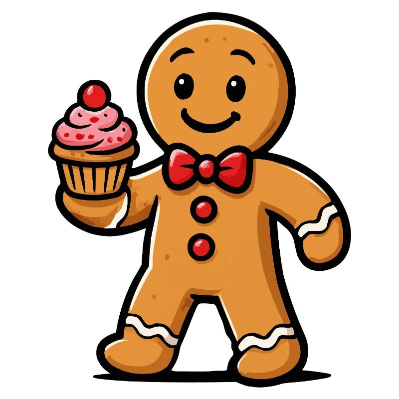 Lebkuchenmann Cupcake Cartoon