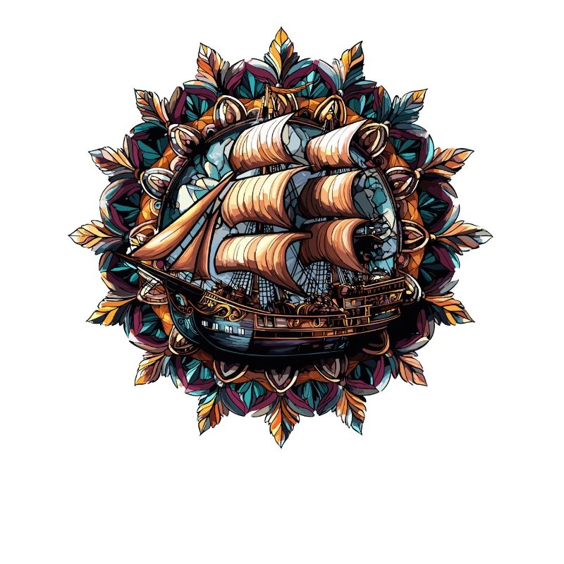 Kaleidoscopic sailing ship
