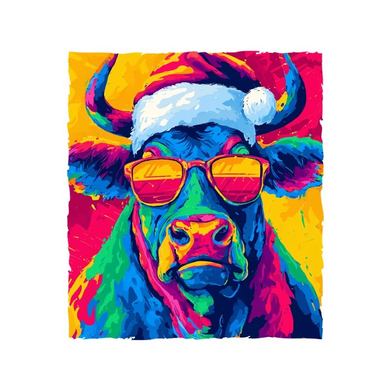Portrait de Noël du taureau
