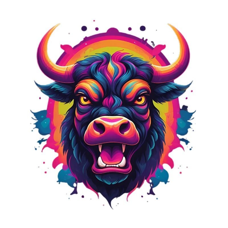 Neonstier Kopf – Farbexplosion
