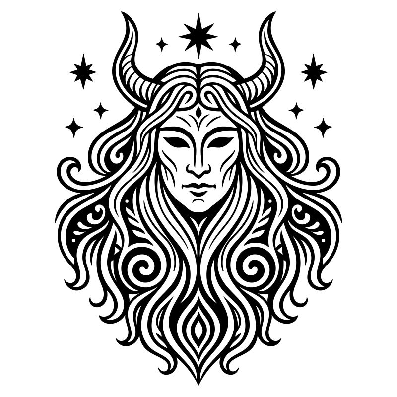 Rauhnächte Perchten Mask Pagan Symbol