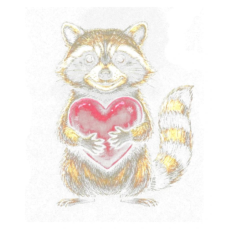 Waschbär Herzumarmung