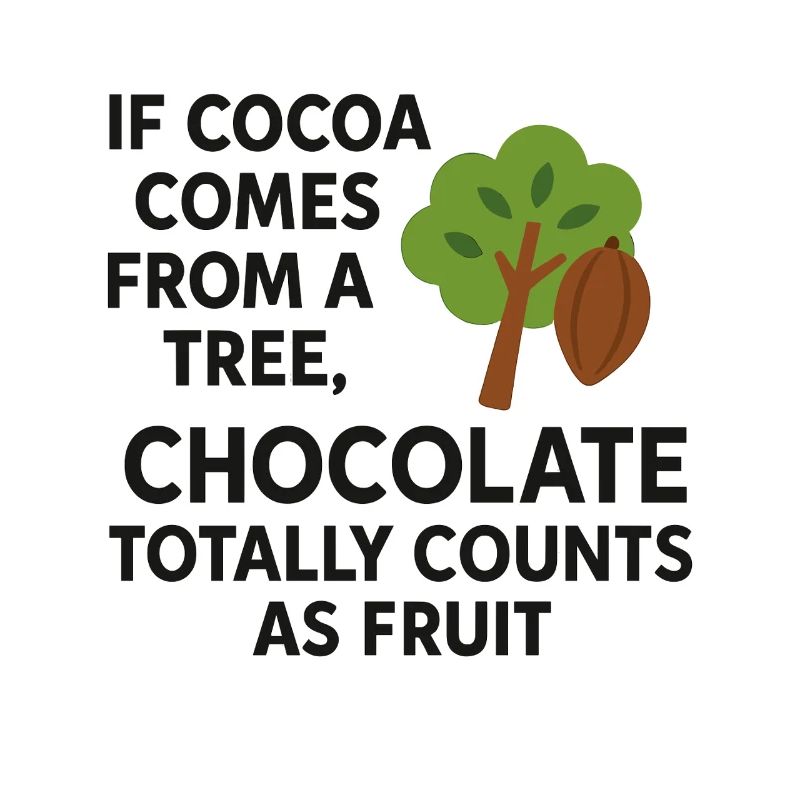 Chocolate counts as fruit – funny cocoa saying