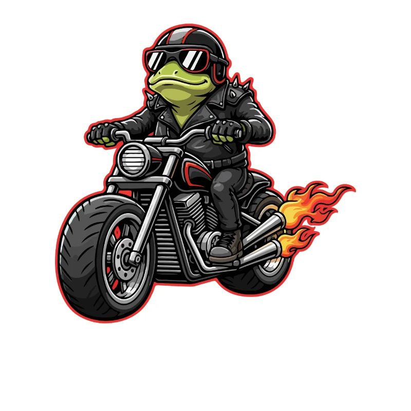 Frosch Biker im Lederjacke Style