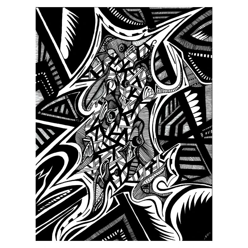 Design abstrait noir et blanc n°1