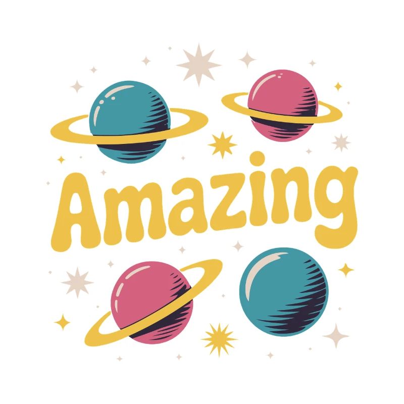 Amazing Planets Retro Space Design