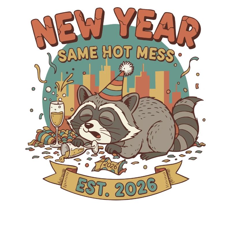 New Year Same Hot Mess Est. 2026 Celebration