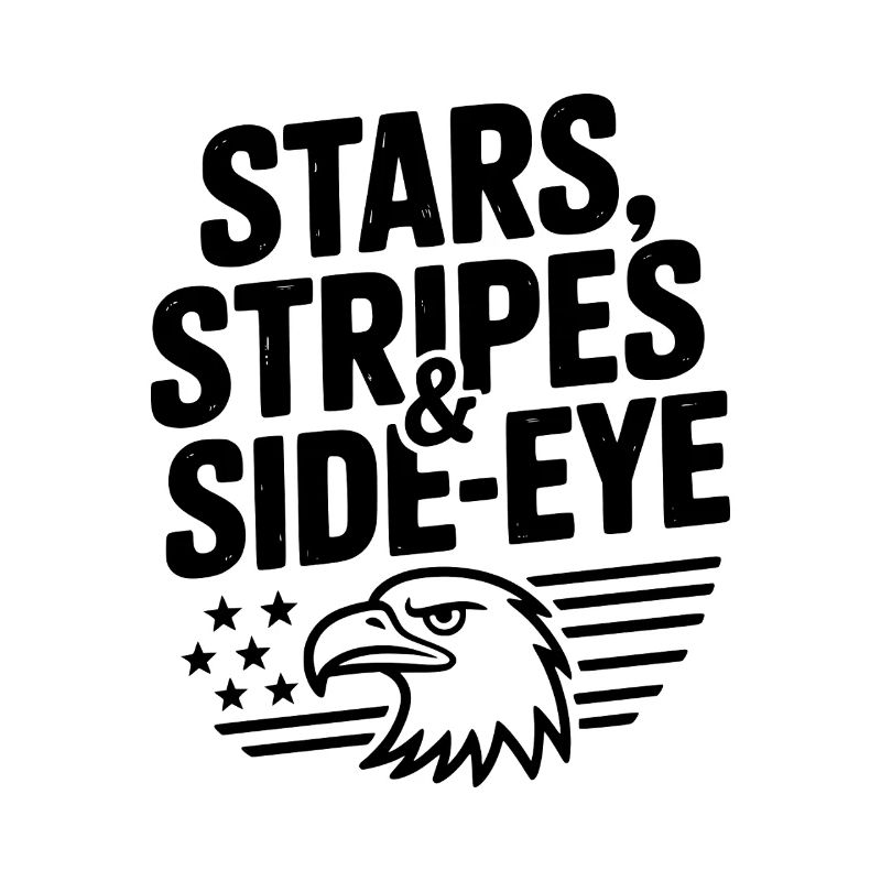 Étoiles, rayures et œil de côté