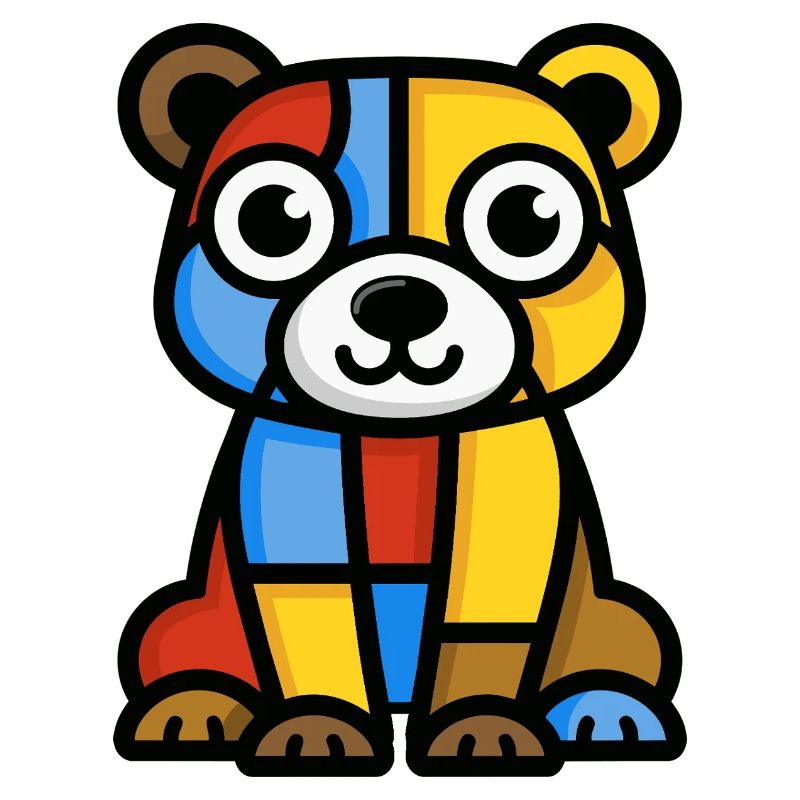 Image colorée et stylisée d’un ours
