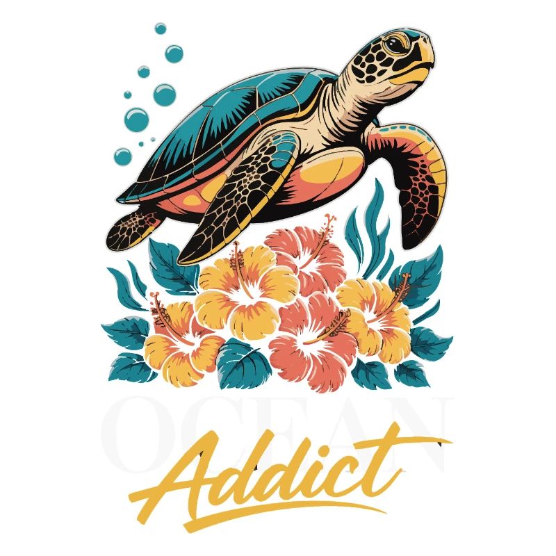 Sea Turtle Ocean Addict Design
