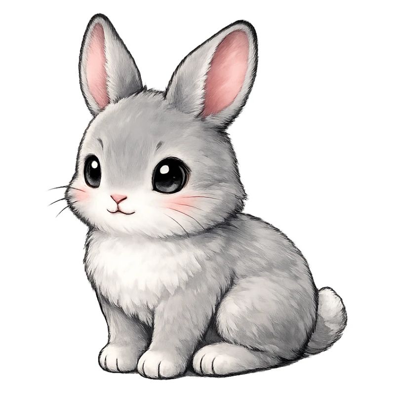 Gray Bunny Illustration