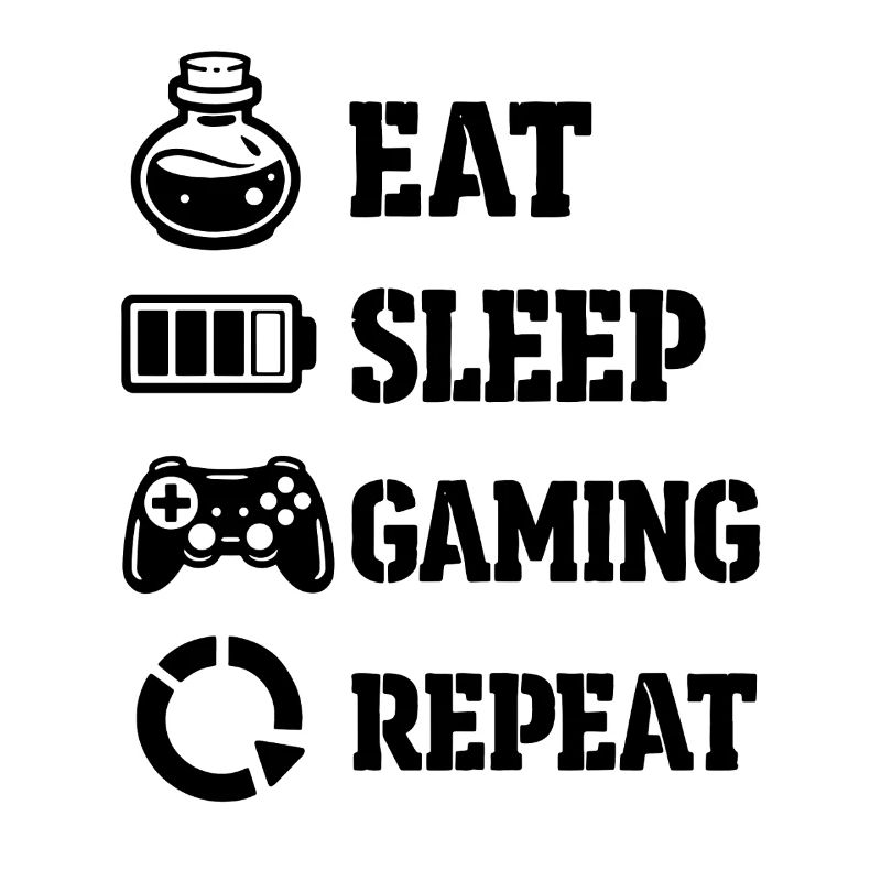 Eat Sleep Gaming Repeat – Pixel Symbolik