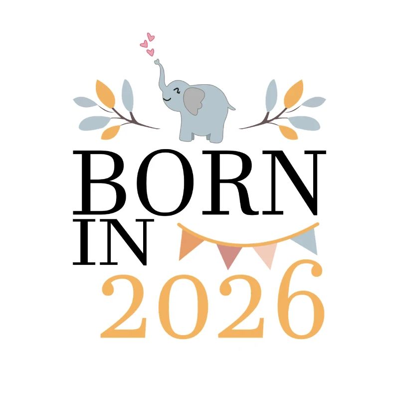 Née en 2026 Bébé Éléphant Bientôt Maman Cadeau