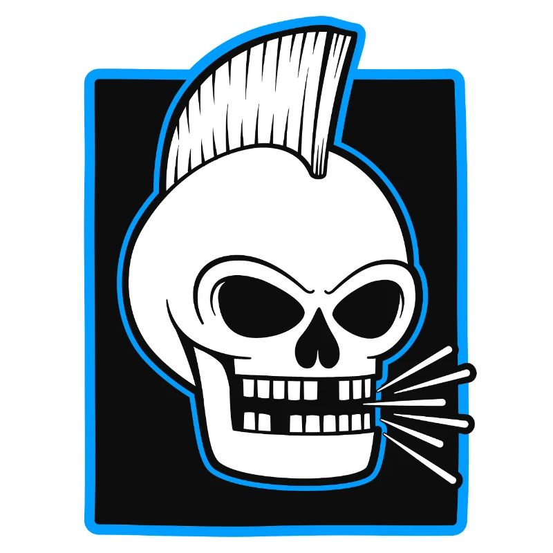 Skull Mohawk Punk Graphic