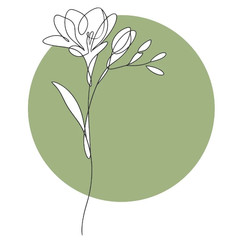 Freesie Line Art Blumen Illustration  