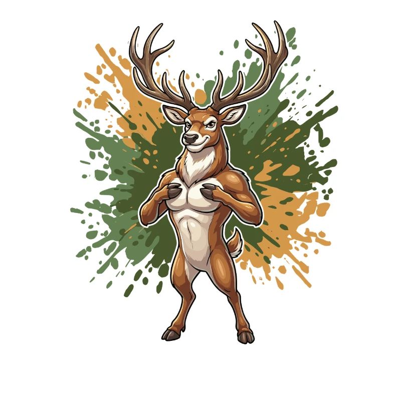 Strong Deer Cartoon