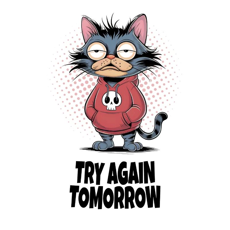 Try Again Tomorrow Katze – Lustiger Katzen Spruch