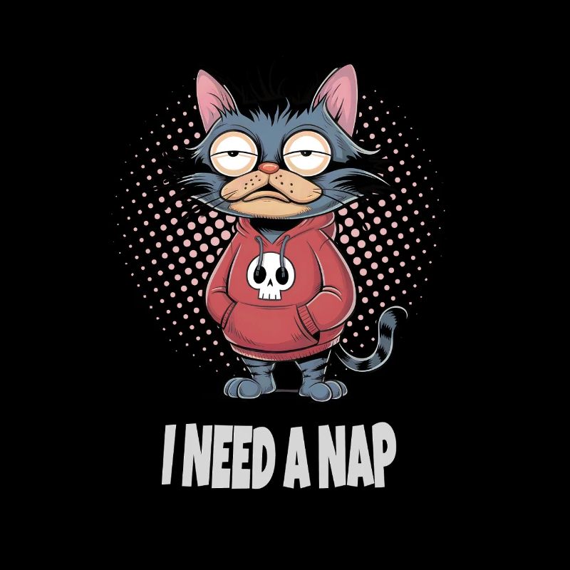 I Need A Nap Müde Katze 