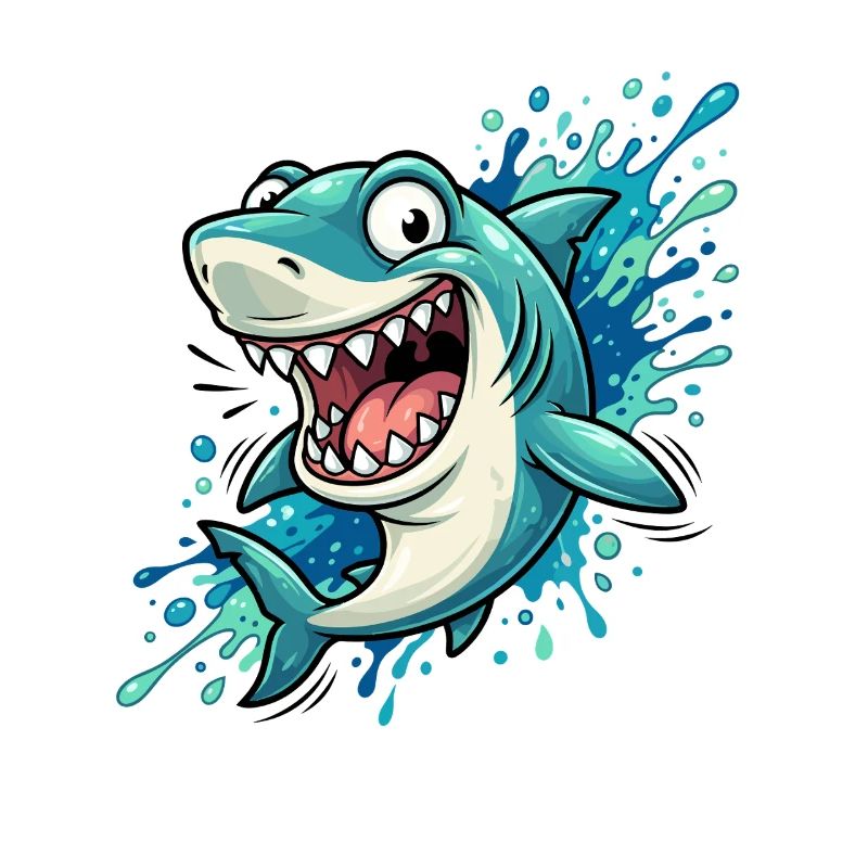 Spritzender Cartoonhai