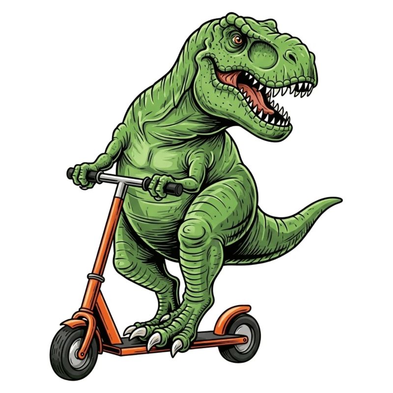 Dinosaurier-Roller T-Rex auf Scooter-Geschenken
