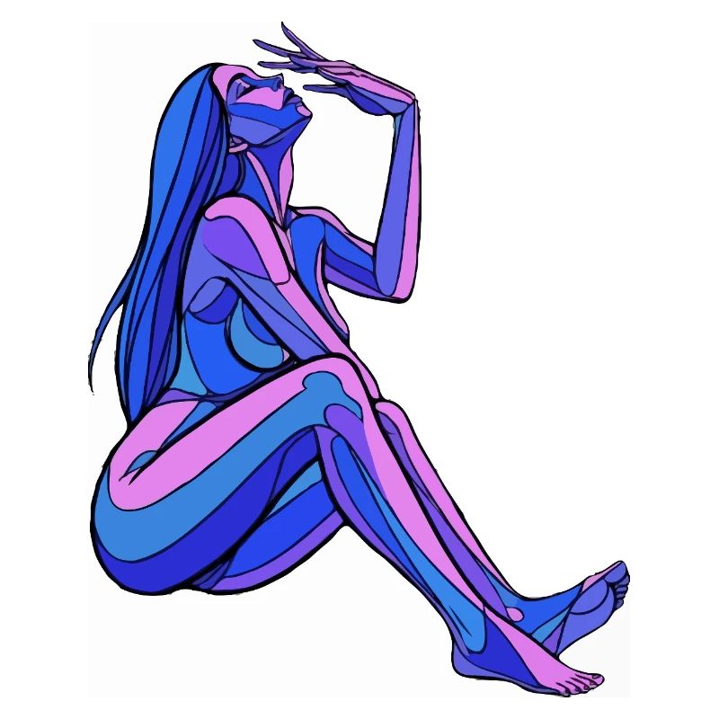 Abstrakte Blaue Frau-Figur