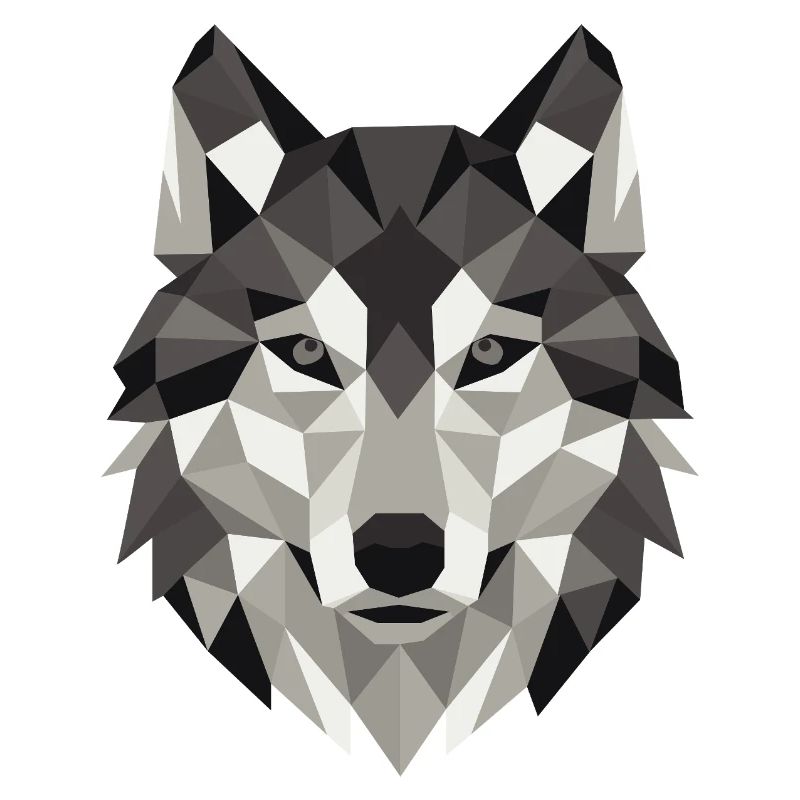 Wolf Head Lowpoly Geometry