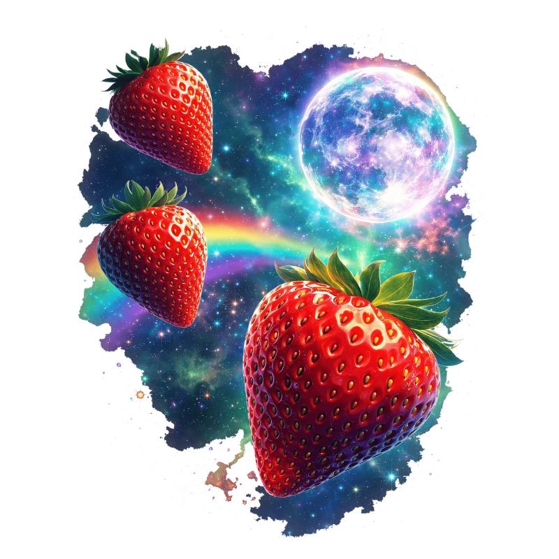 Kosmische Erdbeeren im Sternenlicht