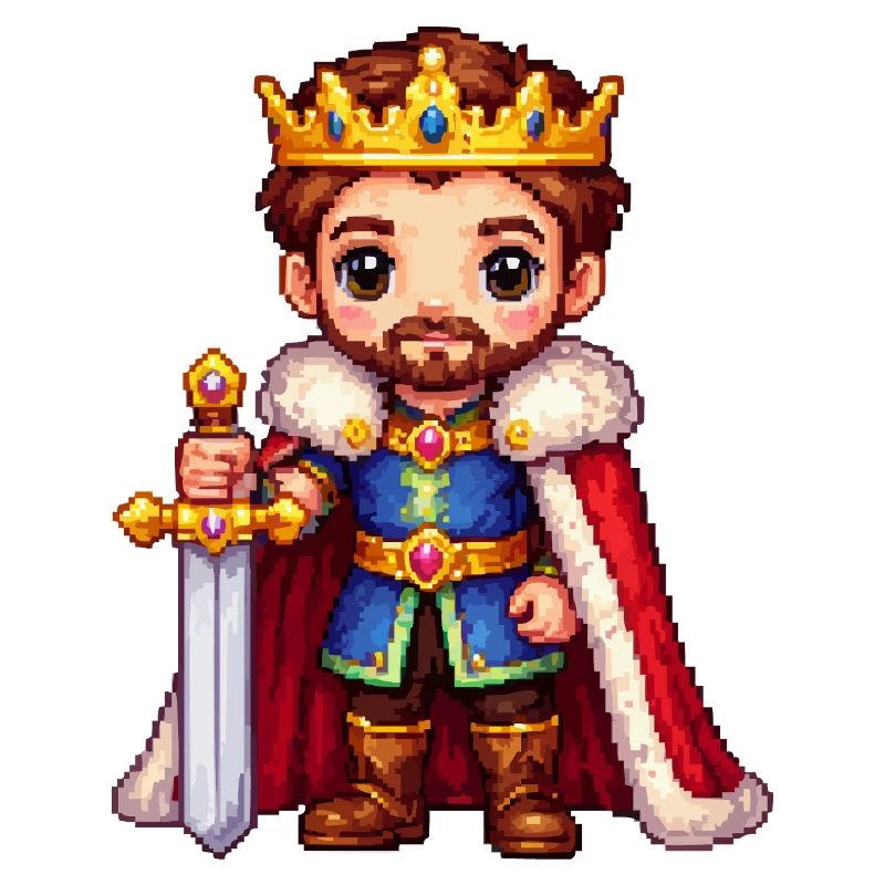 Königlicher Pixelkrieger