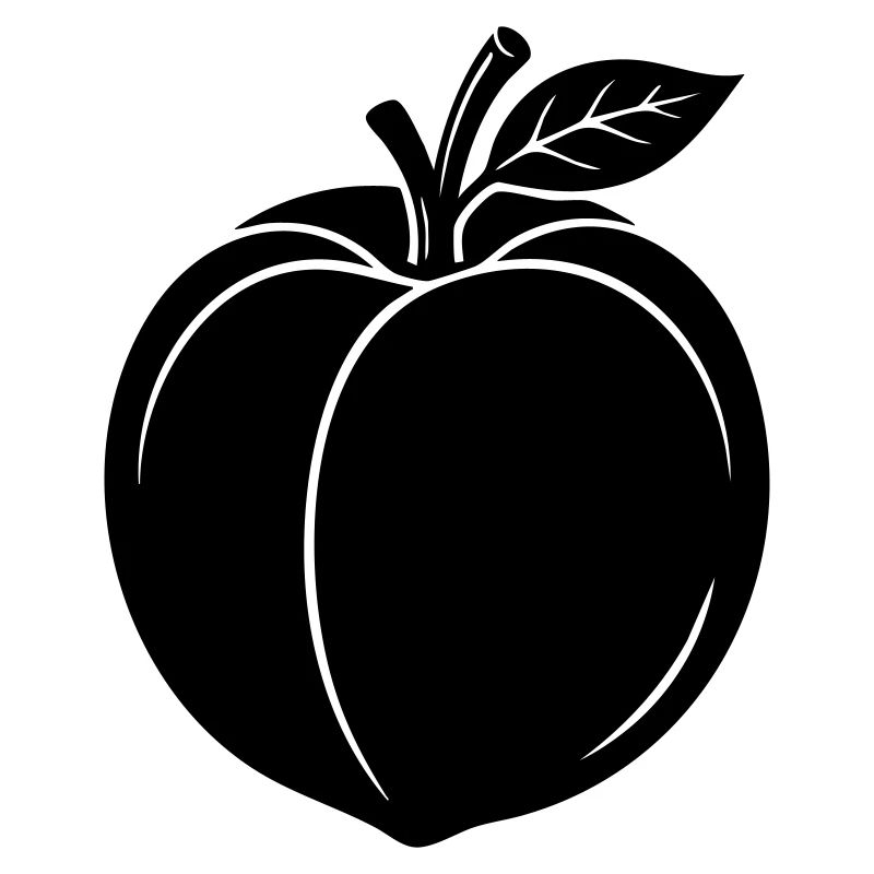 Pfirsichfrucht-Silhouette