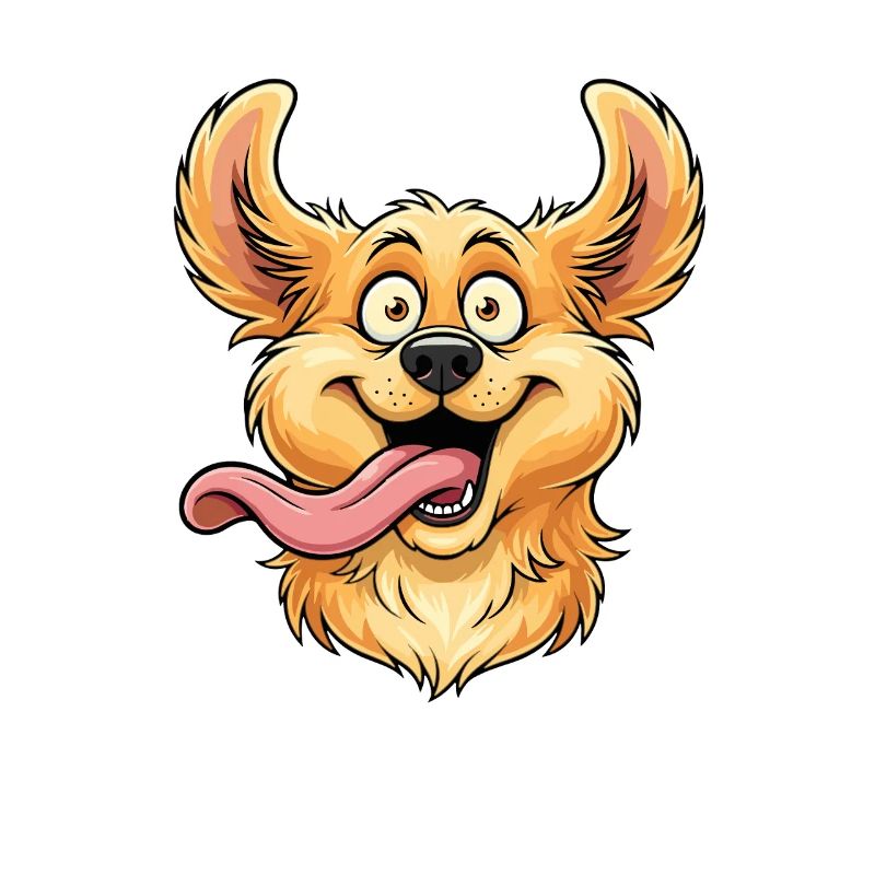Visage de chien heureux avec la langue