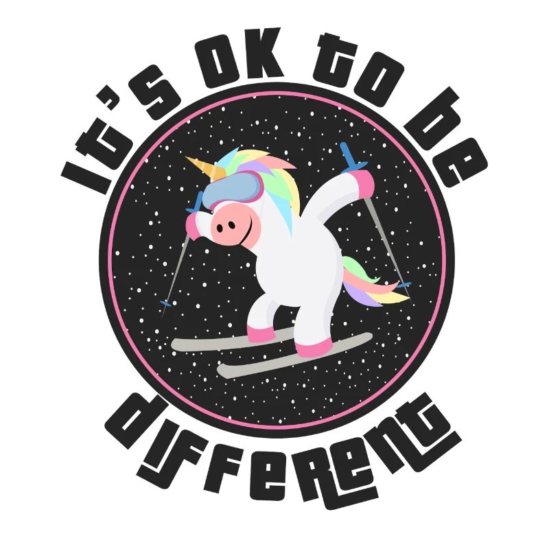It’s OK To Be Different Unicorn Skiing