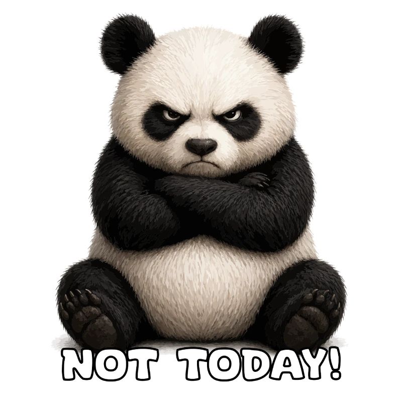 Panda Not Today Meme