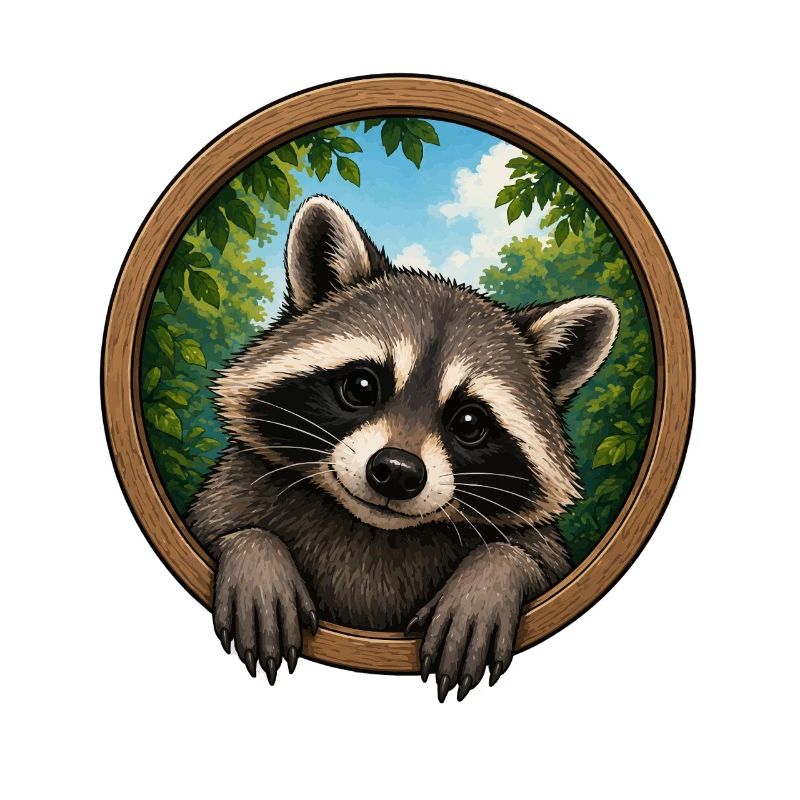 Waschbär im Holerring