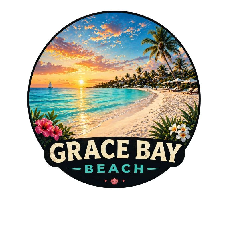Vacances de vacances dans les Caraïbes à Grace Bay Beach Coucher de soleil