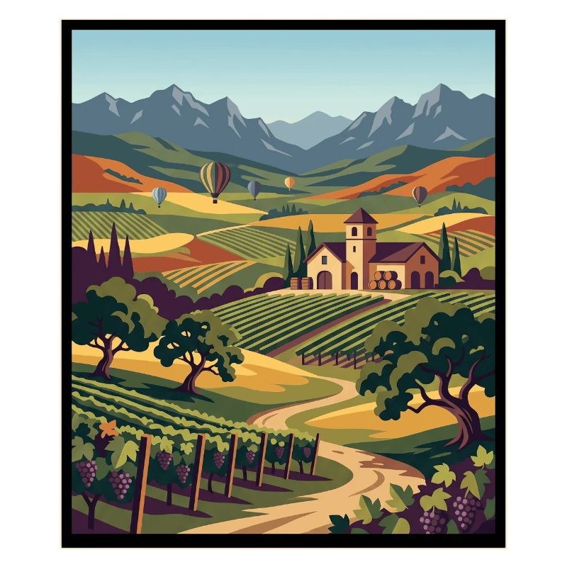 Vignoble Vista dans les collines toscanes