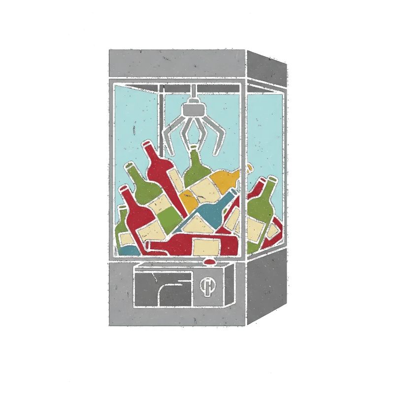 Vending machine style bottle crane