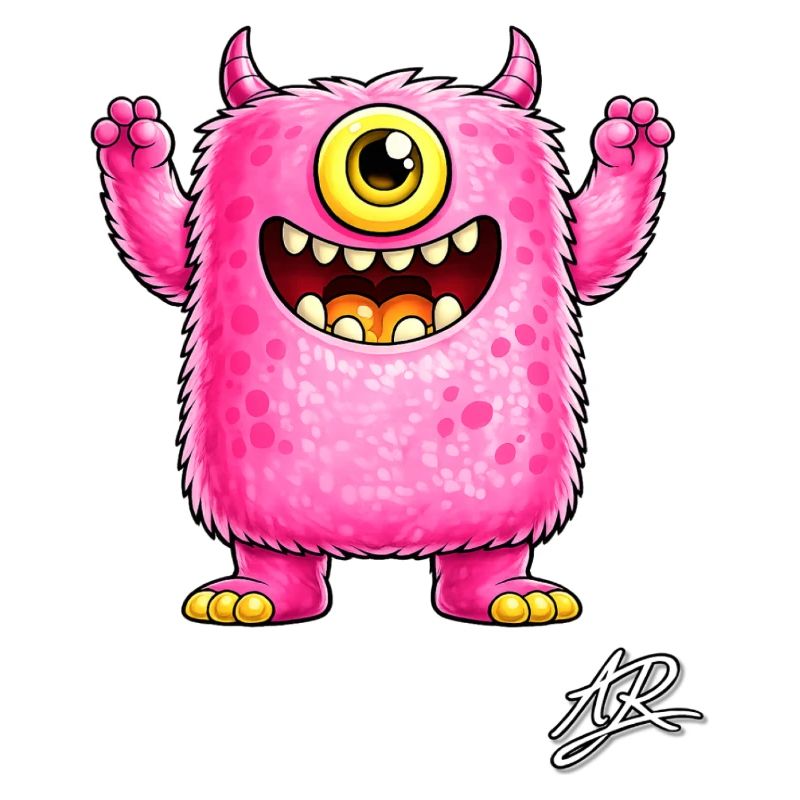 Einäugiges pinkes Monster