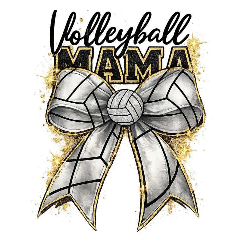 Volleyball Mama Schleife Glitzer Gold Muttertag 
