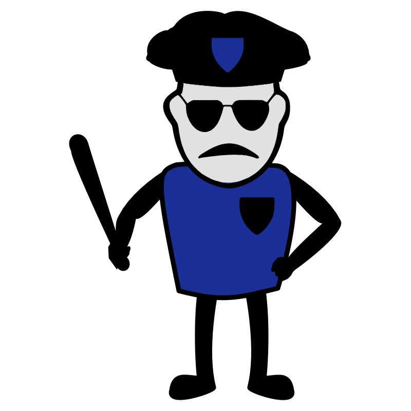Policeman avec matraque