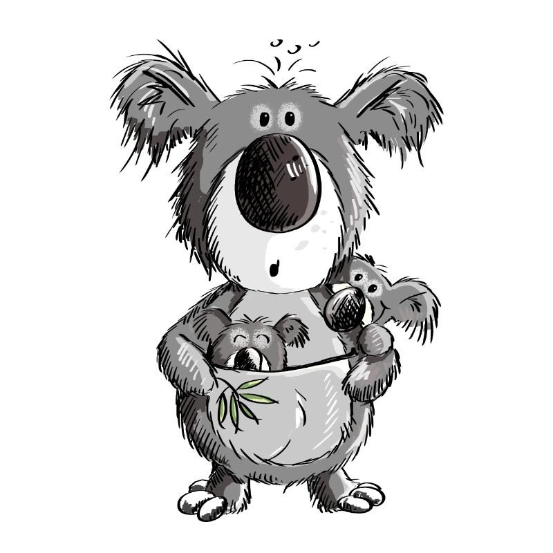 Süßer Koala Bär mit Kindern Comic