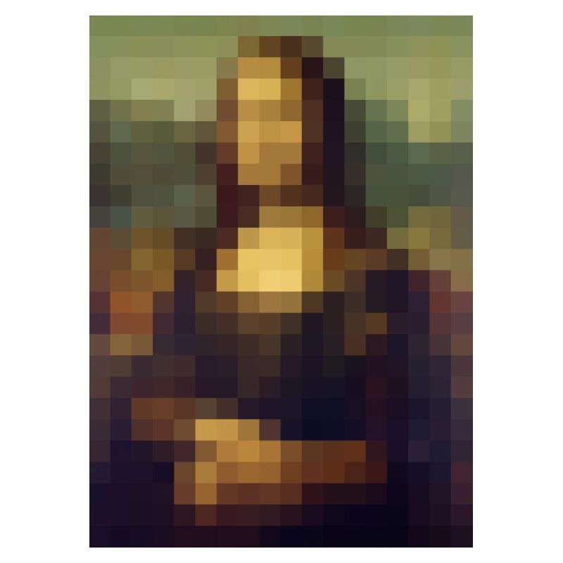 Mona Lisa 8-bit pixels tableau Léonard de Vinci