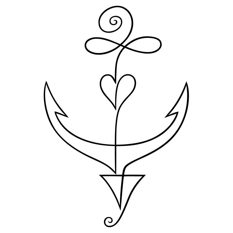 Anker Minimalistisch Single Line Tattoo
